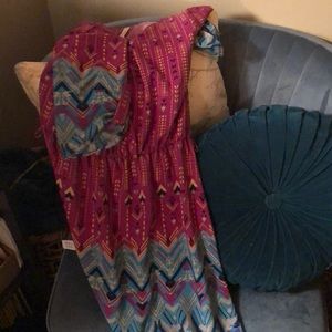 Purple & blue boho midi dress